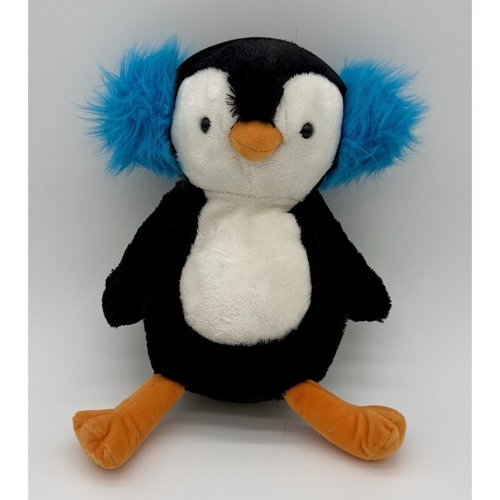 Scentsy Buddy Percy Penguin Plush Stuffed Bird Blue Earmuffs 12" Stuffed Animal
